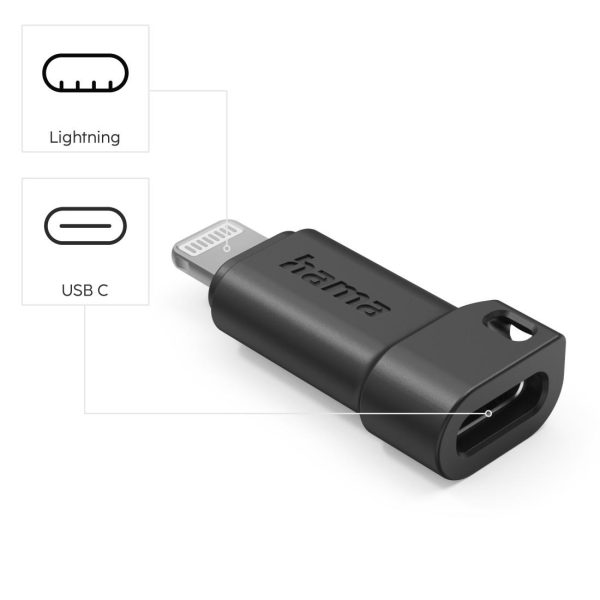 HAMA USB-C адаптер към Apple Lightning Plug, черен 6
