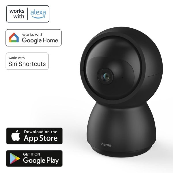 HAMA WiFi камера 1080p, за закрити помещения, въртяща се, сензор за движение, черна 11