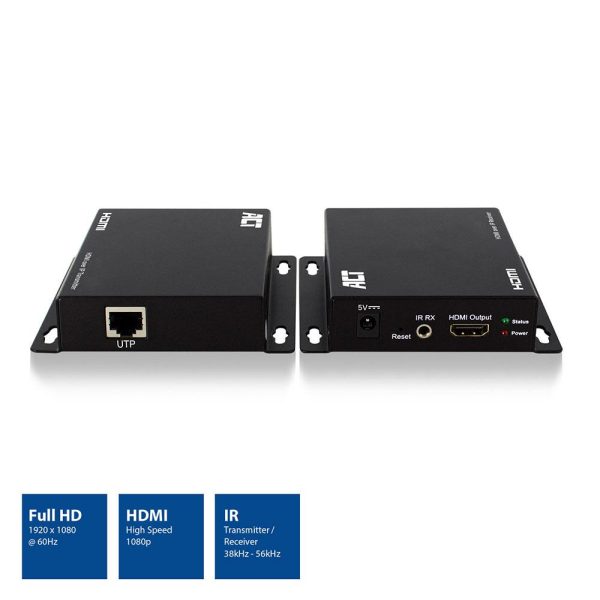 HDMI Extender (усилвател) ACT AC7850, 1080p @ 60Hz, 100 м, Комплект 2