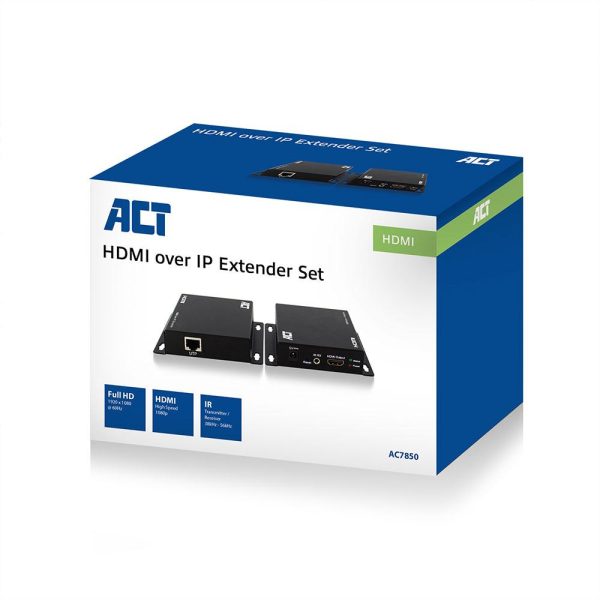 HDMI Extender (усилвател) ACT AC7850, 1080p @ 60Hz, 100 м, Комплект 5