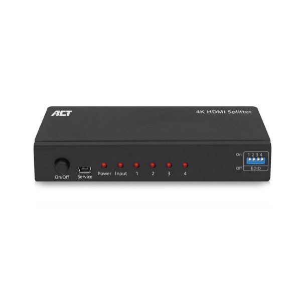 HDMI Сплитер ACT AC7831, 1 вход 4 изхода., 4K, Черен 1