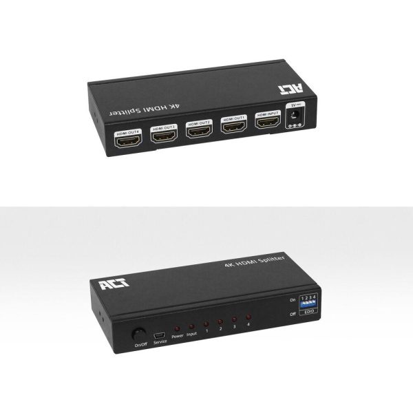 HDMI Сплитер ACT AC7831, 1 вход 4 изхода., 4K, Черен 3