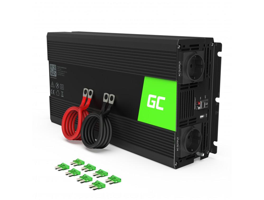 Инвертор GREEN CELL, 12/220V, DC/AC, 1500W/3000W, Модифицирана синусоида 1