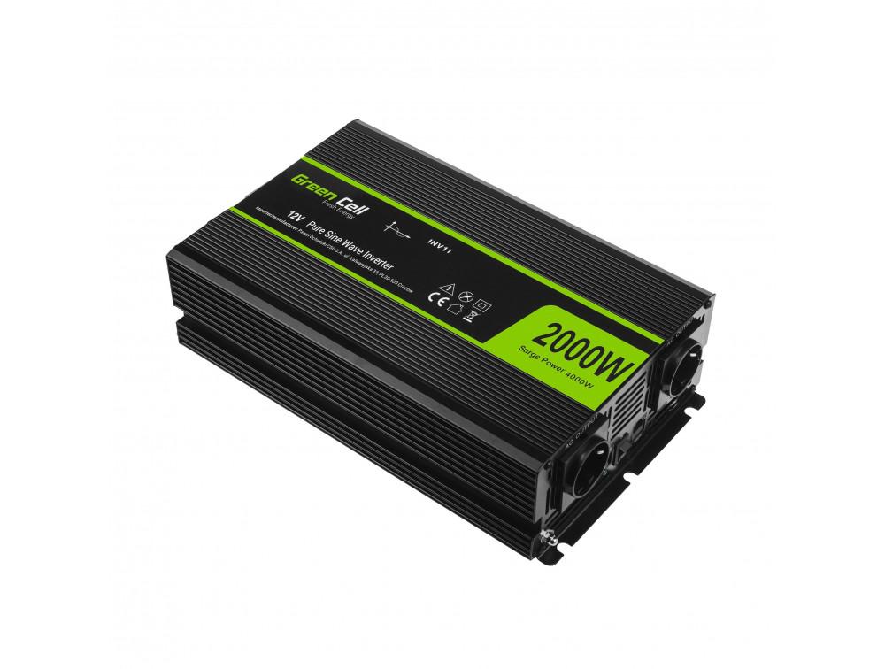 Инвертор GREEN CELL, 12/220V, DC/AC, 2000W/4000W, Чиста синусоида 3
