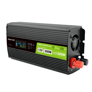 Инвертор GREEN CELL, 12/220V, DC/AC, 500W/1000W INVGC12P500LCD LCD, Чиста синусоида 1