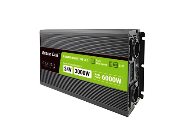Инвертор GREEN CELL, 24/220V, DC/AC, 3000W/6000W, чиста синусоида 1