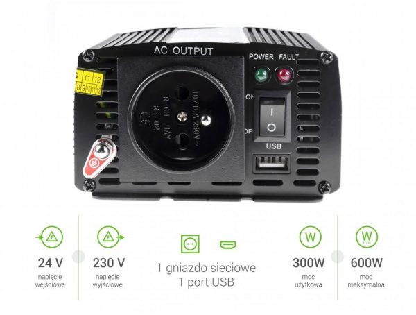 Инвертор GREEN CELL 24V/300W  2