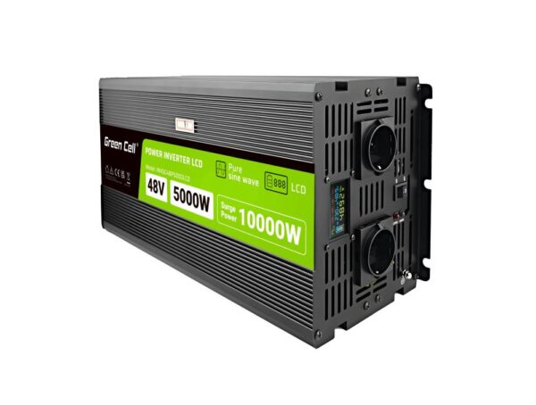 Инвертор GREEN CELL, 48/220V, DC/AC, 5000W/10000W,INVGCP5000LCD LCD чиста синусоида 1