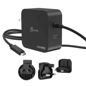 j5create JUP25102V Зарядно 220V-  GaN 102W  USB-C 2порта- за лаптопи, таблети, телефони 1