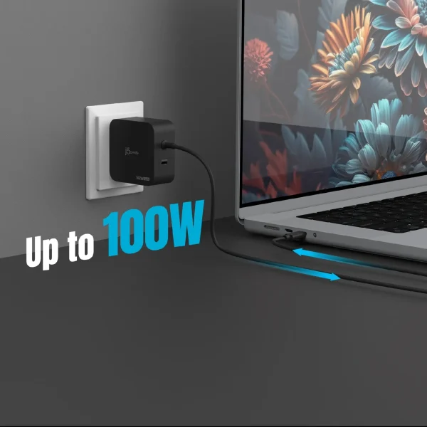 j5create JUP25102V Зарядно 220V-  GaN 102W  USB-C 2порта- за лаптопи, таблети, телефони 4
