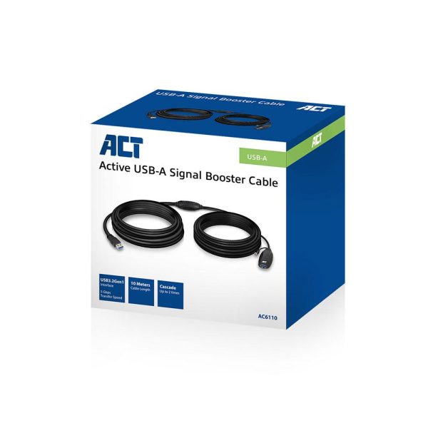 Кабел ACT AC6110, USB-A мъжко - женско, 10 м 4