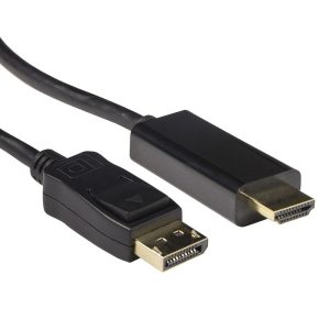 Кабел ACT AK3990, DisplayPort мъжко - HDMI-A мъжко, 1.8 м, Черен, булк опаковка 1