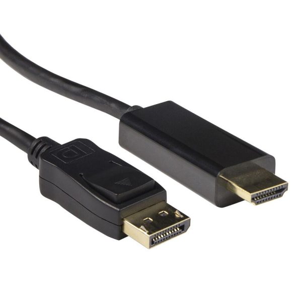 Кабел ACT AK3990, DisplayPort мъжко - HDMI-A мъжко, 1.8 м, Черен, булк опаковка 1