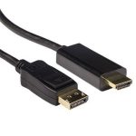 Кабел ACT AK3992, DisplayPort мъжко - HDMI-A мъжко, 5 м, Черен, Булк 1