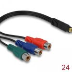 Кабел Delock, 3 x RCA женско > 3.5 mm 4 pin стерео жак 1