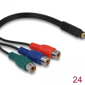 Кабел Delock, 3 x RCA женско > 3.5 mm 4 pin стерео жак 1