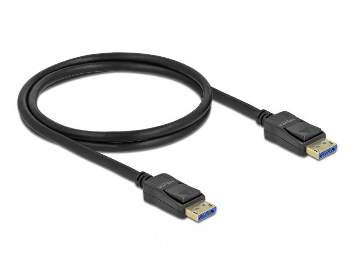 Кабел Delock DisplayPort 2.0 мъжко - DisplayPort мъжко, 1.0м, 10K, 54 Gb/s, Черен 1