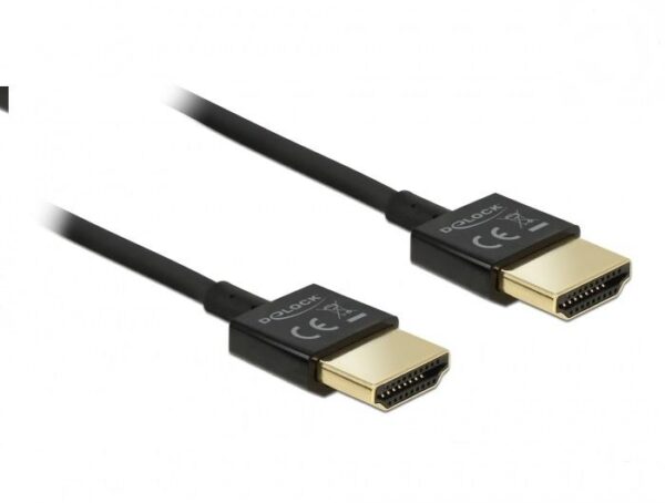 Кабел Delock HDMI-A мъжко - HDMI-A мъжко, Ethernet, 4K, 0.5 м, Черен 1