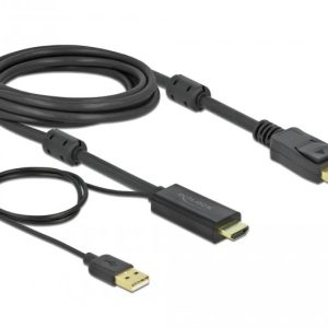 Кабел Delock HDMI мъжко - DisplayPort USB мъжко, 4K 30 Hz, 3 м, Черен 1