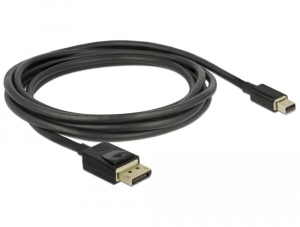 Кабел Delock Mini DisplayPort мъжко - DisplayPort мъжко, 2.0м, 8K 60 Hz, Черен 1