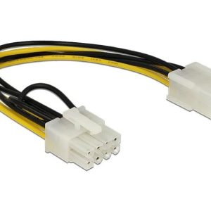 Кабел DeLock PCI Express power 6 pin женско > PCI Express 8 pin, 20 cm 1