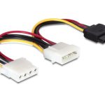 Кабел DeLock Power 4 pin мъжко към SATA 15 pin female + 4 pin женско, 16.5 cm 1