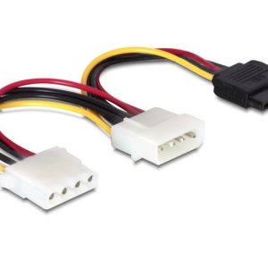 Кабел DeLock Power 4 pin мъжко към SATA 15 pin female + 4 pin женско, 16.5 cm 1