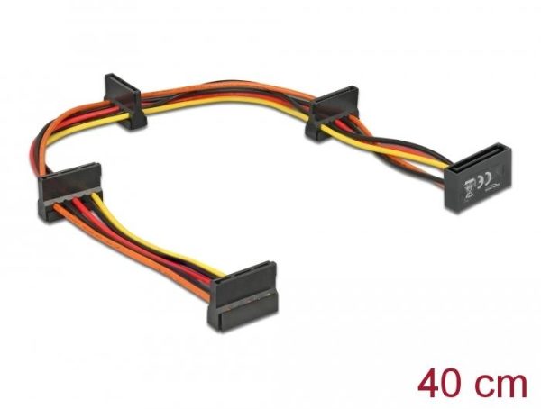 Кабел Delock Power SATA  > 4 x SATA 15 Pin, 40cm 2