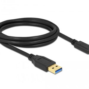 Кабел Delock SuperSpeed, USB-A мъжко - USB-C мъжко, (USB 3.2 Gen 2), 10 Gbps, 2 м 1