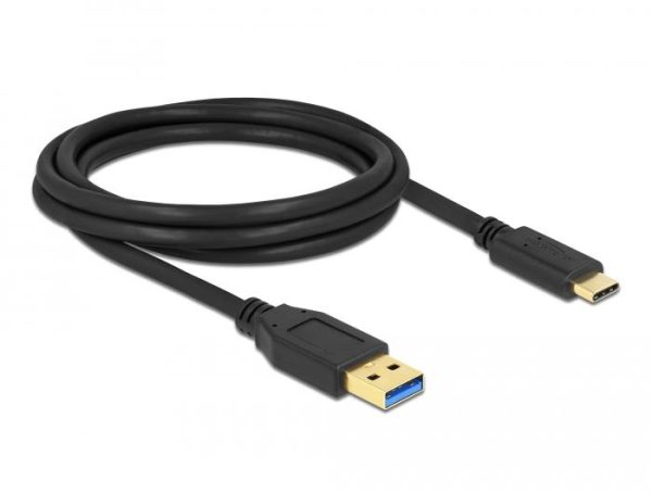 Кабел Delock SuperSpeed, USB-A мъжко - USB-C мъжко, (USB 3.2 Gen 2), 10 Gbps, 2 м 1