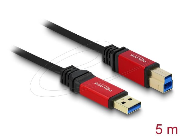 Кабел Delock USB-A 3.0 5Gbps мъжко - USB-B 5Gbps мъжко, 5 м, Premium, Черен 2