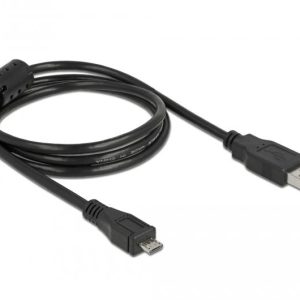 Кабел DeLock, USB-A мъжко - MicroUSB-B мъжко, USB 2.0, 1 м, Черен 1