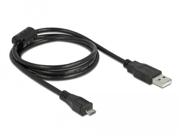 Кабел DeLock, USB-A мъжко - MicroUSB-B мъжко, USB 2.0, 1 м, Черен 1