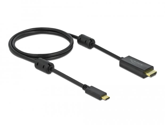 Кабел Delock USB-C - HDMI (DP Alt Mode) 4K 60 Hz, 1 m, Черен 1