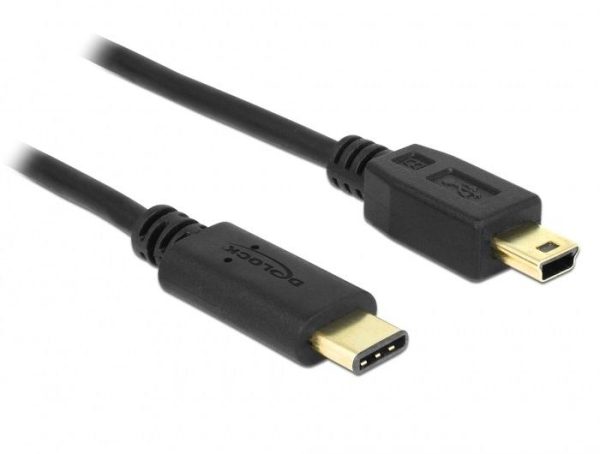 Кабел DeLock, USB-C мъжко - USB-B мъжко, USB 2.0, 0.5 м, Черен 1