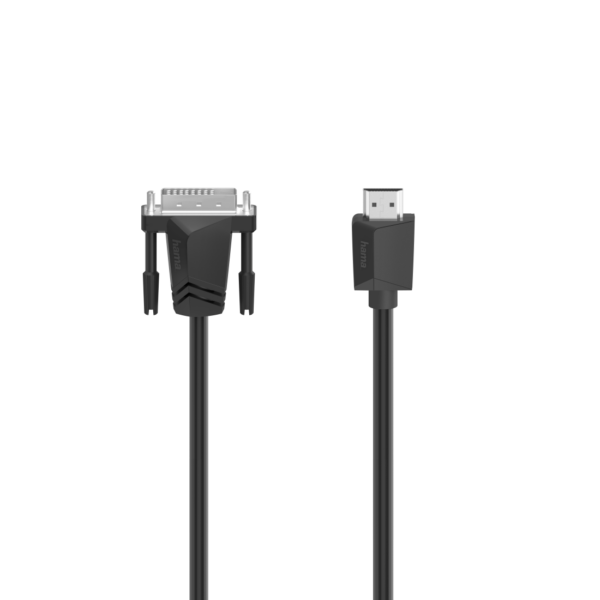 Кабел HAMA 200716, DVI-I Dual Link мъжко - HDMI мъжко, Ultra-HD, 4K, 3м, Черен 1