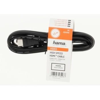 Кабел HAMA 205001, HDMI мъжко - HDMI мъжко,10.2 Gbit/s, 1080p, 3 м, Екраниран, Черен 2