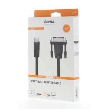 Кабел HAMA 205018, HDMI мъжко - DVI/D мъжко, 1.5 м, Екраниран, Черен 2
