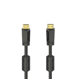 Кабел HAMA High-Speed, HDMI мъжко - HDMI мъжко, 4K, 18GB/s, Ethernet ,10 м, Позл. конектори, 2 филтъра, Черен 1