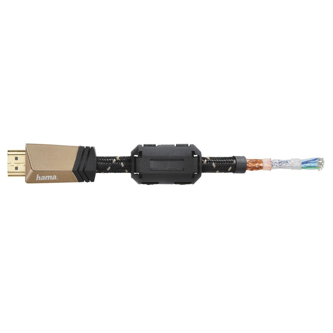 Кабел HAMA Premium, HDMI мъжко - HDMI мъжко, 1.5 м, Ферит, Позлатени конектори 3