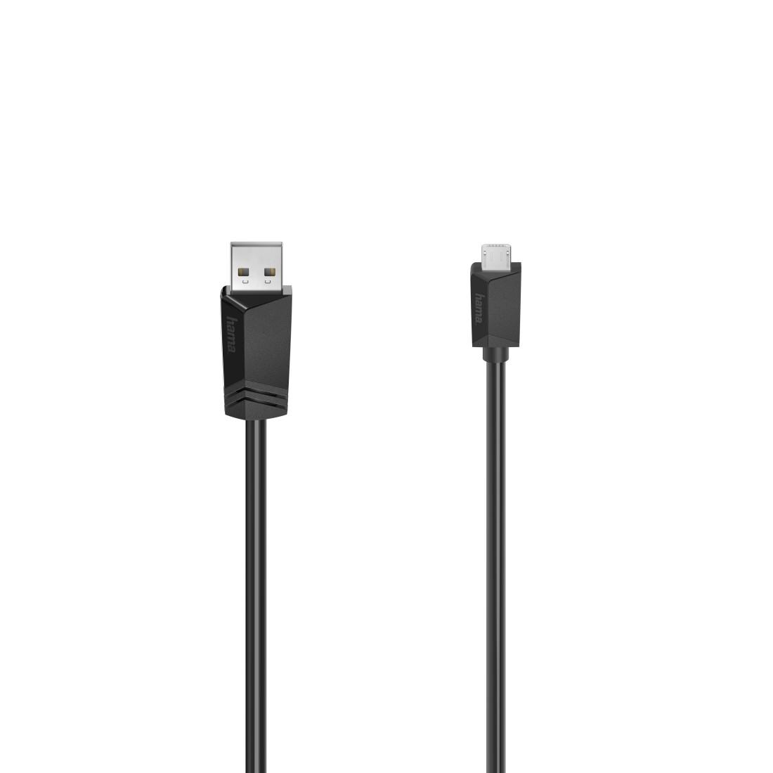 Кабел HAMA, USB 2.0 - micro USB, 1.5 м., Черен, екраниран 1