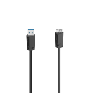 Кабел HAMA, USB 3.0 A мъжко - USB 3.0 Micro-B мъжко, 1.5 м, 5Gbit/s, Черен 1