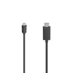 Кабел HAMA USB-C мъжко - HDMI мъжко, Ultra-HD, 4K, 3 м, 3 звезди, Черен 1