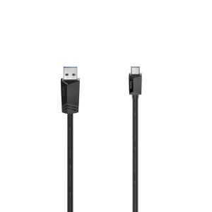 Кабел HAMA USB-C мъжко-USB-A мъжко, USB 3.2 Gen 1, 5Gbit/s, 0.75 м., Черен 1