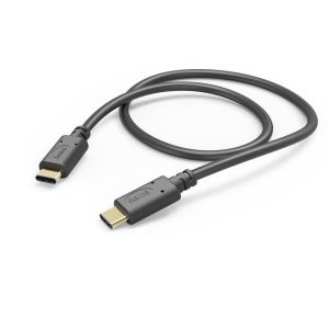 Кабел HAMA USB-C мъжко– USB-C мъжко, 1.5м,480Mb/s, позл.конектори, черен 1