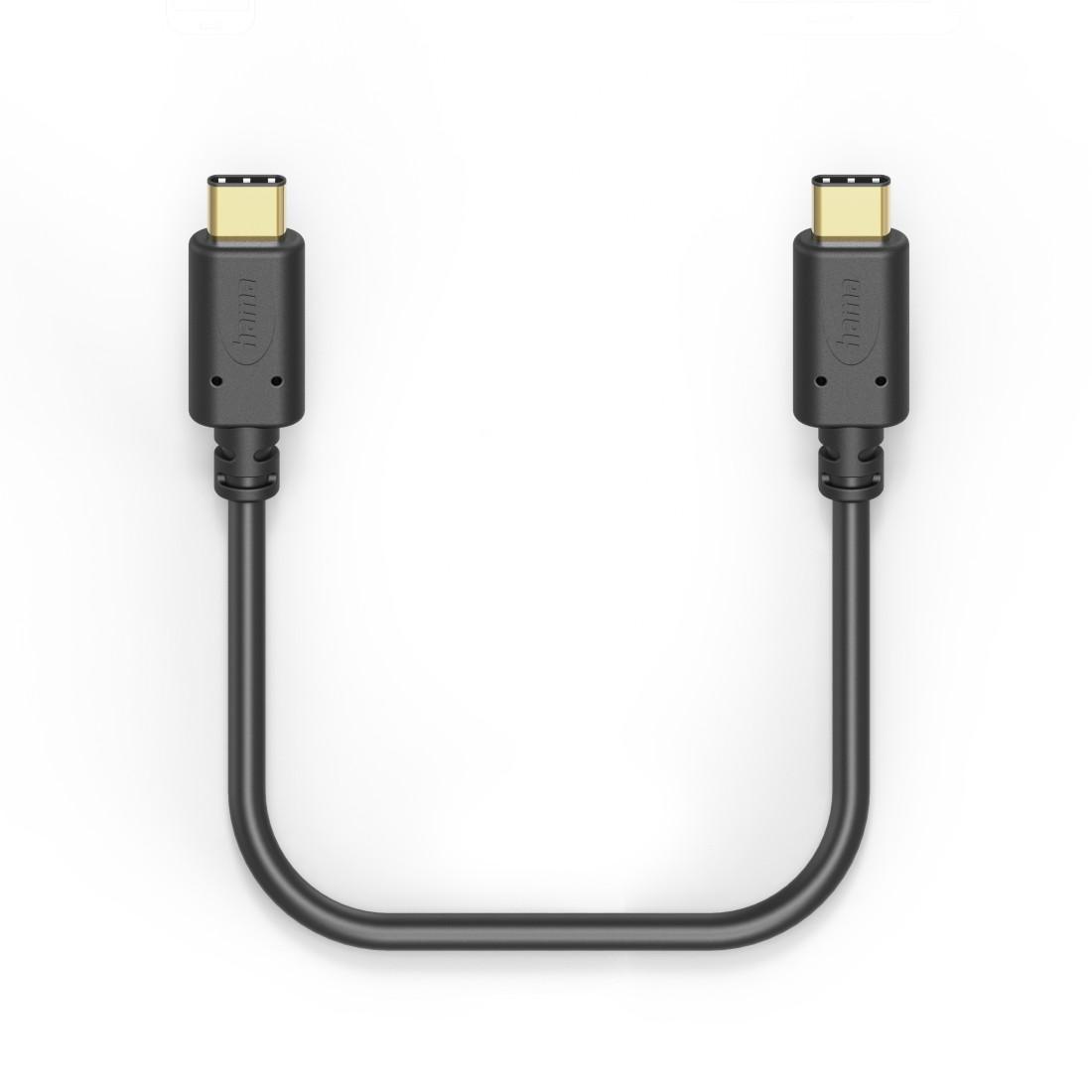 Кабел HAMA USB-C мъжко– USB-C мъжко, 1.5м,480Mb/s, позл.конектори, черен 3