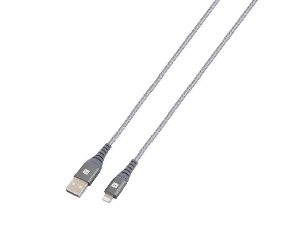 Кабел Skross, USB-A - Lightning, Метална оплетка, 1.20 м, Сив 1