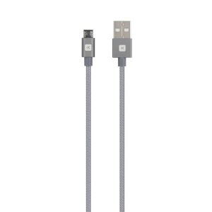 Кабел Skross, USB-A - microUSB, Метална оплетка, 1.20 м, Сив 1