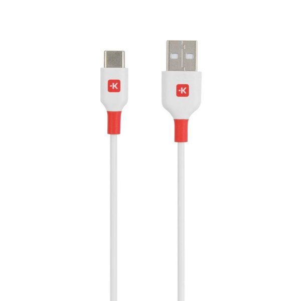 Кабел Skross, USB-C - USB-A 2.0 мъжко, 2.0м, Бял 1