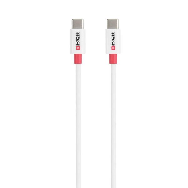 Кабел Skross, USB-C - USB-C 2.0 мъжко, 0.15 м, Бял 1